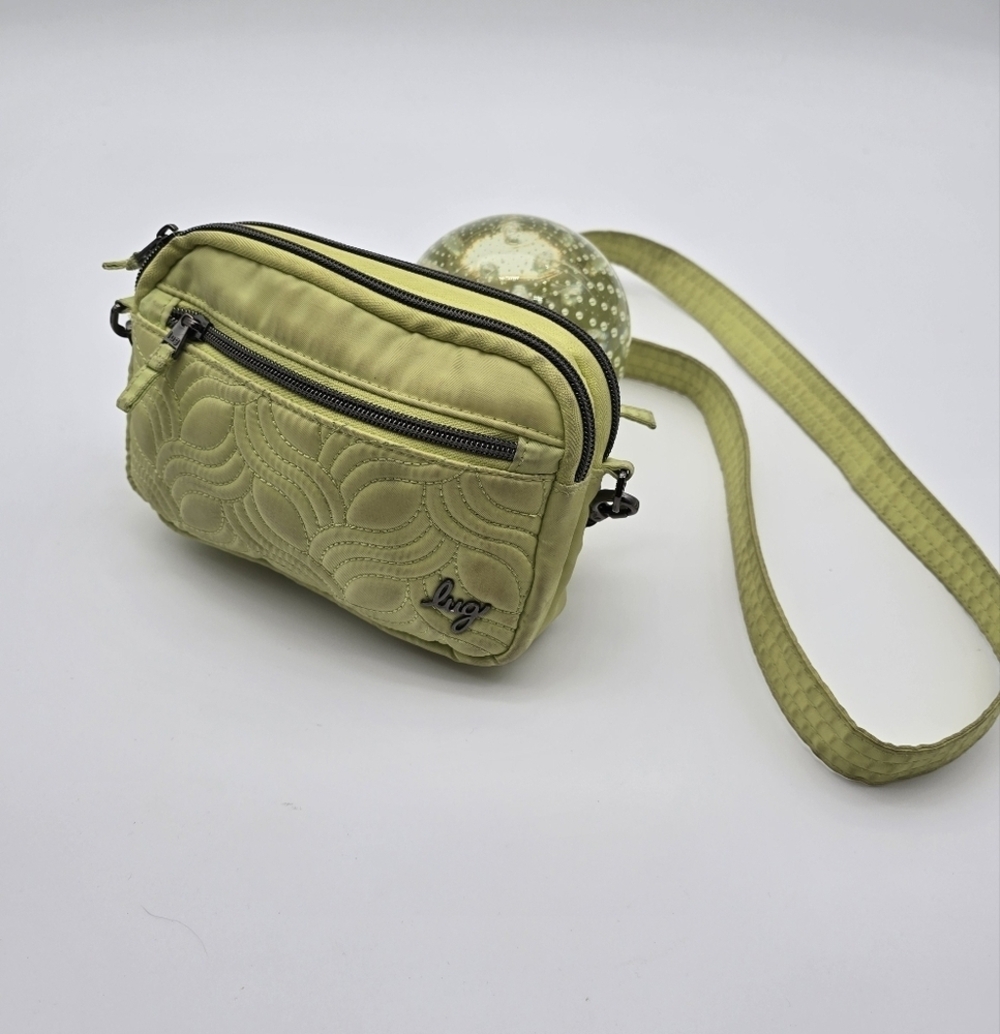 Lug Bag Super Coupe Lime Green Neon Crossbody Purse Travel Wallet Zip RFID